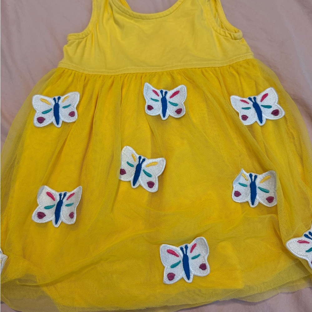 Hanna Andersson Yellow Dress with Butterfly Accents